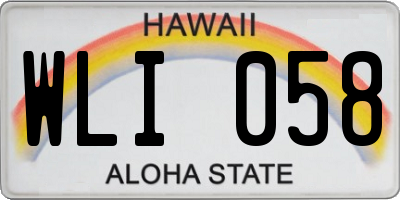 HI license plate WLI058