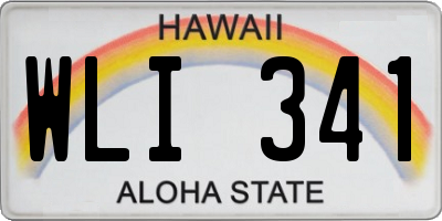 HI license plate WLI341