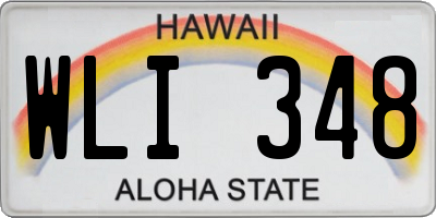 HI license plate WLI348