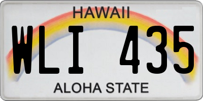 HI license plate WLI435