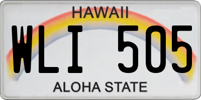 HI license plate WLI505