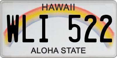 HI license plate WLI522