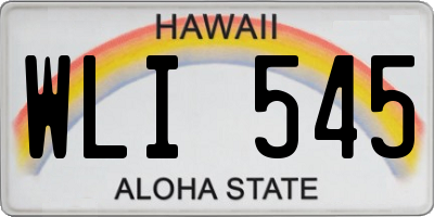 HI license plate WLI545