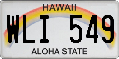 HI license plate WLI549