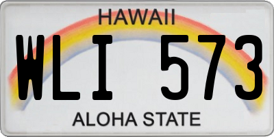 HI license plate WLI573