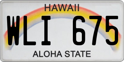 HI license plate WLI675