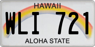 HI license plate WLI721