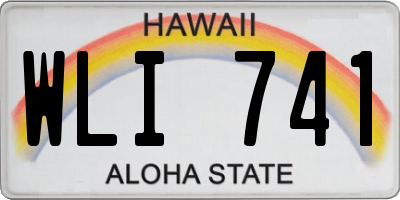HI license plate WLI741