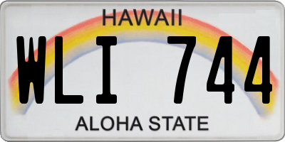 HI license plate WLI744