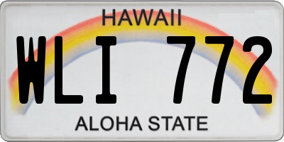 HI license plate WLI772