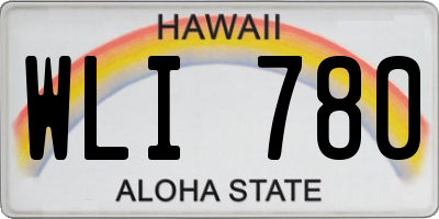 HI license plate WLI780