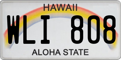 HI license plate WLI808