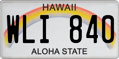 HI license plate WLI840