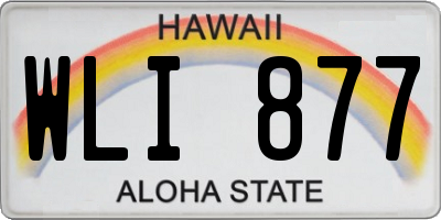 HI license plate WLI877