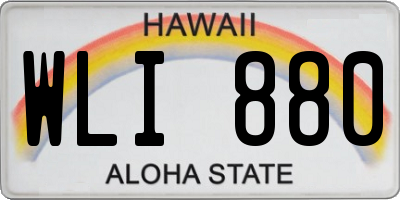 HI license plate WLI880