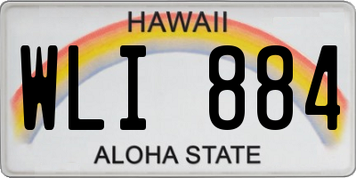 HI license plate WLI884