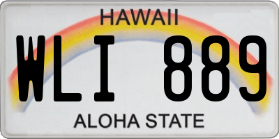 HI license plate WLI889