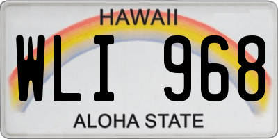 HI license plate WLI968