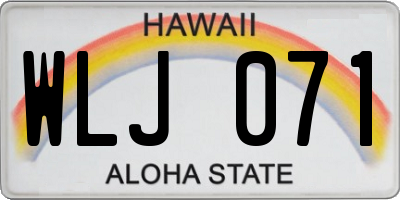 HI license plate WLJ071