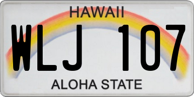 HI license plate WLJ107
