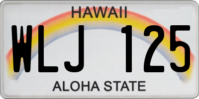 HI license plate WLJ125