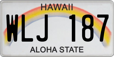 HI license plate WLJ187