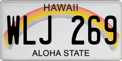 HI license plate WLJ269