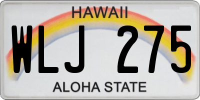 HI license plate WLJ275