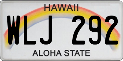 HI license plate WLJ292