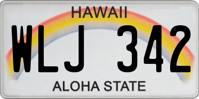 HI license plate WLJ342
