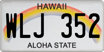 HI license plate WLJ352