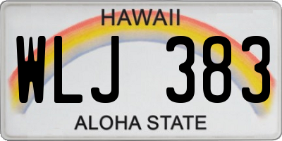 HI license plate WLJ383