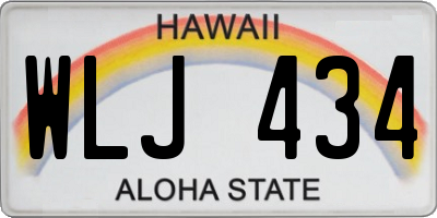 HI license plate WLJ434
