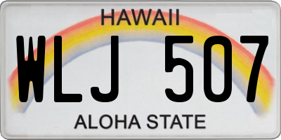 HI license plate WLJ507