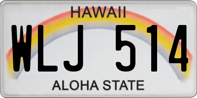 HI license plate WLJ514