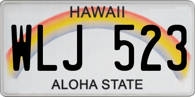 HI license plate WLJ523