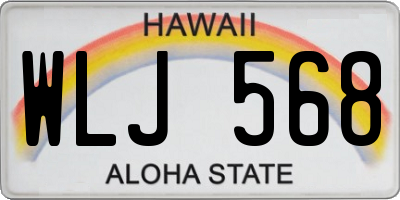 HI license plate WLJ568