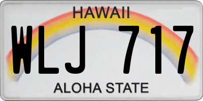 HI license plate WLJ717