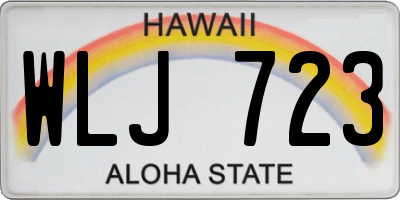 HI license plate WLJ723