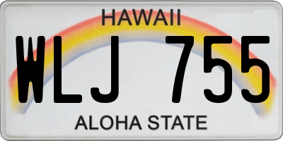 HI license plate WLJ755