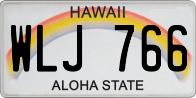 HI license plate WLJ766