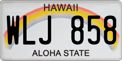 HI license plate WLJ858