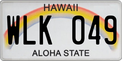 HI license plate WLK049
