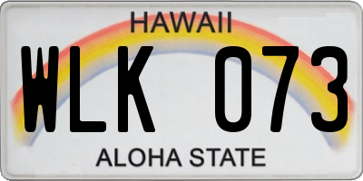 HI license plate WLK073