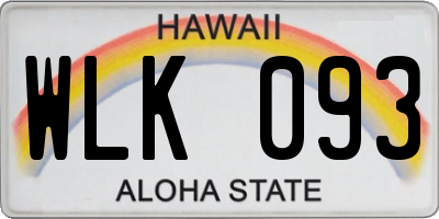 HI license plate WLK093
