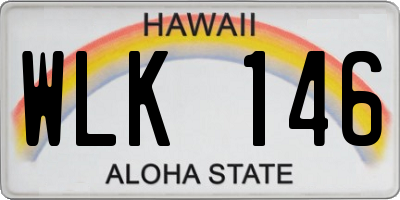 HI license plate WLK146