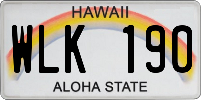 HI license plate WLK190