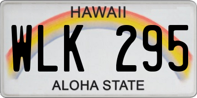 HI license plate WLK295