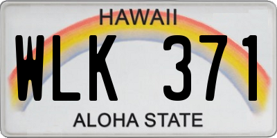 HI license plate WLK371
