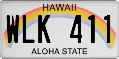 HI license plate WLK411